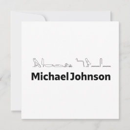 Michael Johnson Name with Hieroglyphs Art Julkort