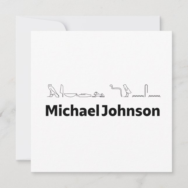 Michael Johnson Name with Hieroglyphs Art Julkort (Framsida)