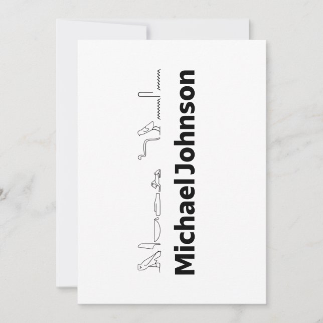 Michael Johnson Namn med Hieroglyfer Konst Julkort (Framsida)