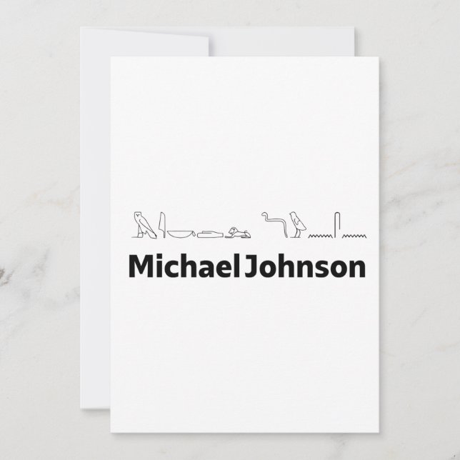 Michael Johnson Namn med Hieroglyfer Konst Julkort (Framsida)