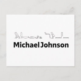 Michael Johnson Namn med Hieroglyfer Konst Vykort