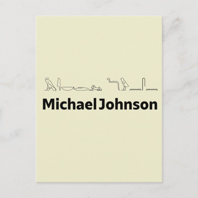 Michael Johnson Översatt till Hieroglyfer Vykort (Framsida)