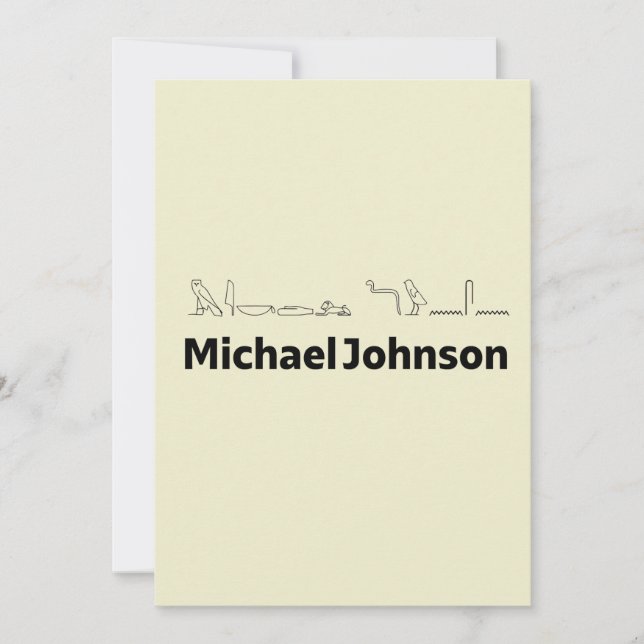 Michael Johnson Translated into Hieroglyphs Julkort (Framsida)