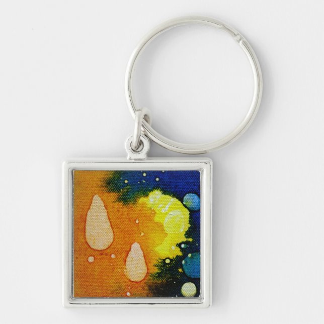 Michael Moffa dödspolatient Fyrkantig Silverfärgad Nyckelring (Framsidan)