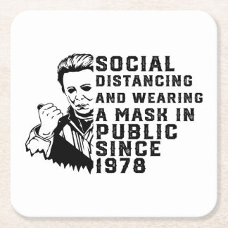 Michael Myers Social Distancing Underlägg Papper Kvadrat