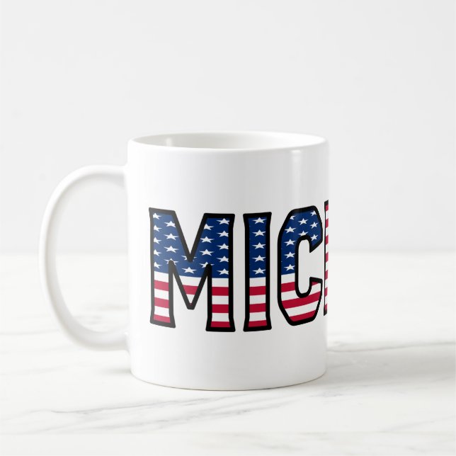 Michael Name Vorname USA styled Tasse Kaffeetasse Kaffemugg (Vänster)