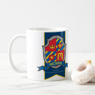 Michael namn betyder knight skölda blå fågel kaffemugg