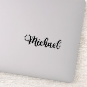 Michael Namn - handskriven calligrafi Klistermärken