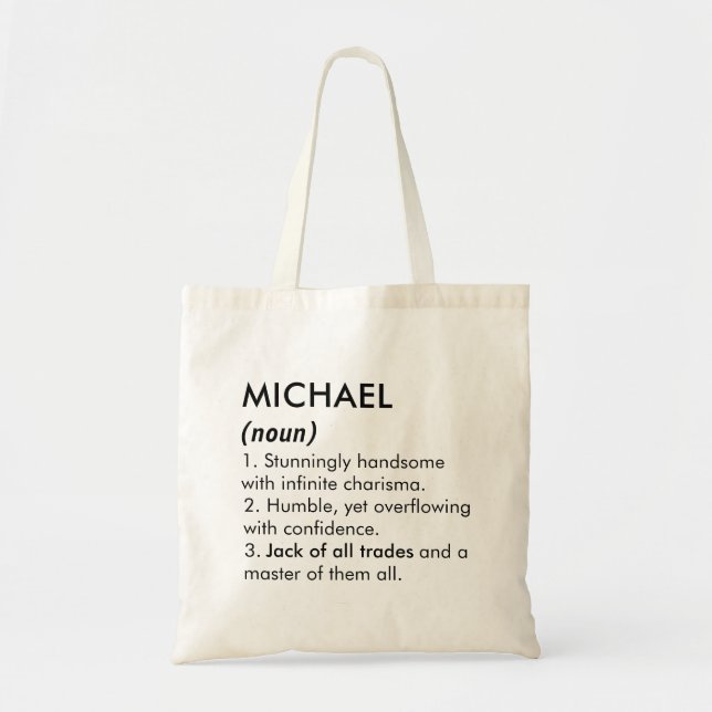 Michael namn, Redigerbart namn, Anpassat namn Tygkasse (Framsidan)