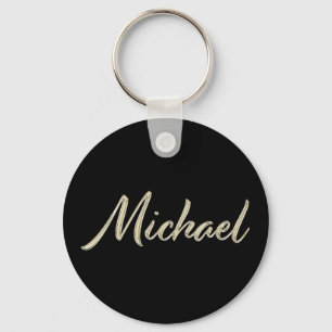 Michael Namn whitegold Button Schlüsselanhänger Nyckelring