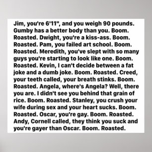 Michael Scotts Boom Rosted Tal Poster