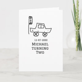 Michael turning two birthday toy car traffic light kort