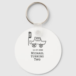 Michael turning two birthday toy car traffic light nyckelring