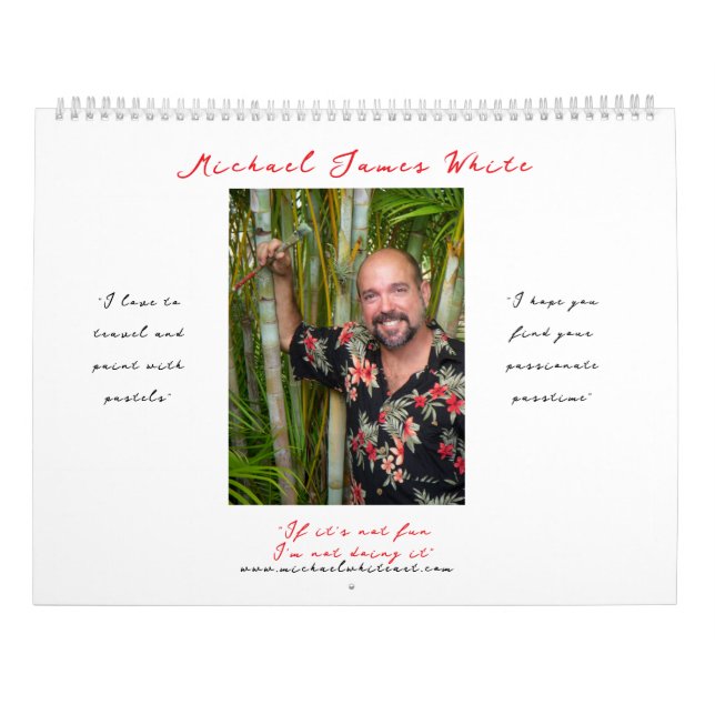Michael Whites passionerade pastellkalender 2026 Kalender (Baksida)