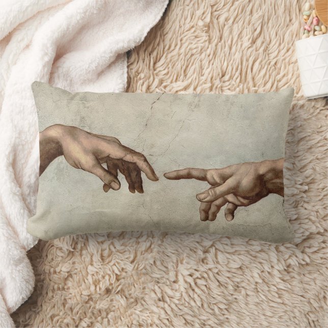 Michaelangelo händer build adam gud lumbarkudde (Filt)