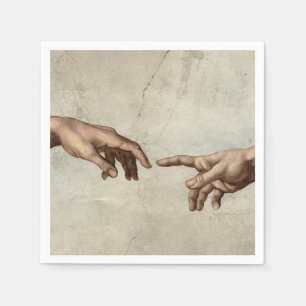 Michaelangelo händer build adam gud pappersservett