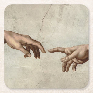 Michaelangelo händer build adam gud underlägg papper kvadrat