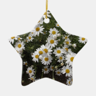 Michaelmas daisy julgransprydnad keramik
