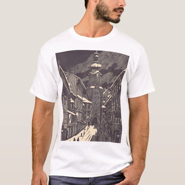 Michaelporten i Bratislava medeltida torn T Shirt (Framsida)