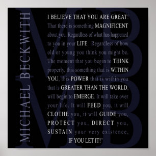 Micheal Beckwith citationsteckenaffisch Poster