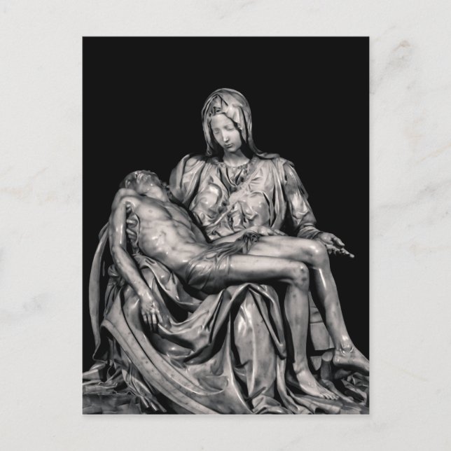 Michealangelo Mästerverk La Pieta Skulptur Vykort (Framsida)