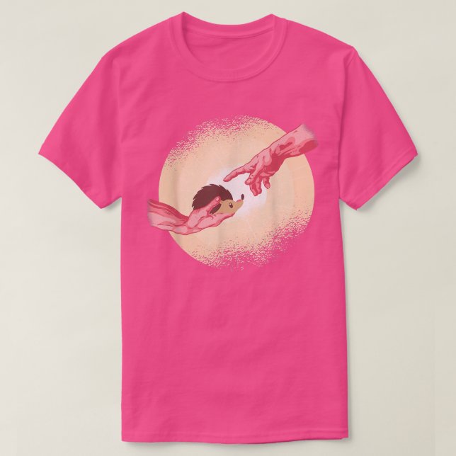 Michel Angelo hand om gud Hedgehog T Shirt (Design framsida)
