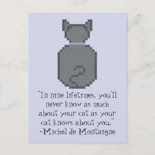 Michel de Montaigne Cat Quote Postcard Vykort