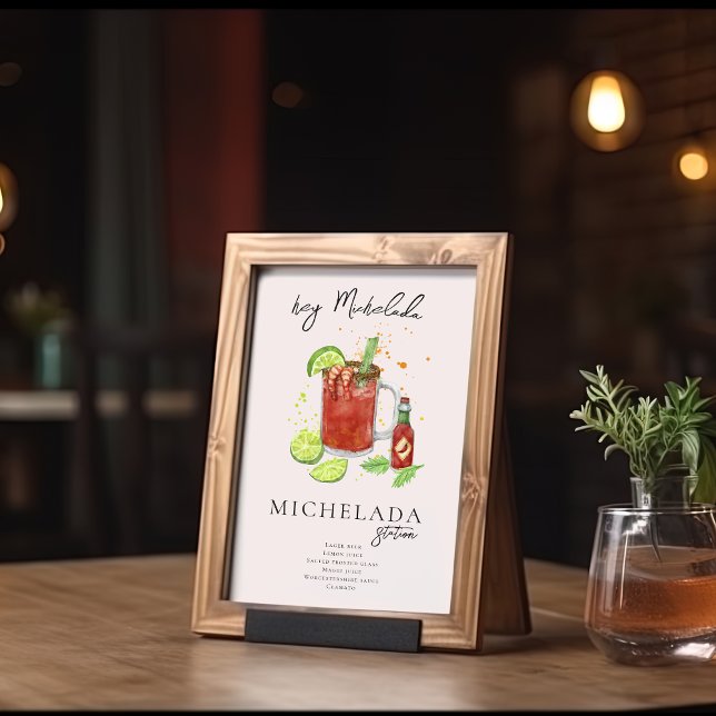 Michelada Station | Vattenfärg Namnteckning dryck Poster (Skapare uppladdad)