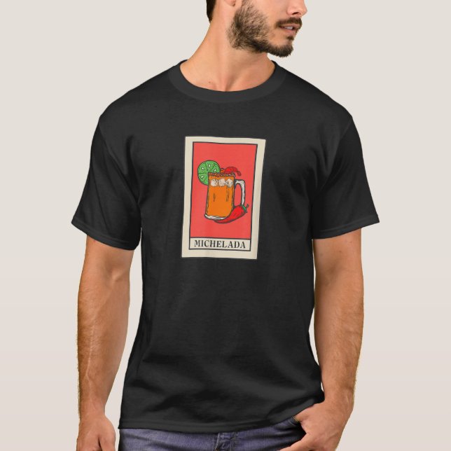 Michelada Tarot Card Stil Art Spicy Mexican Cockt T Shirt (Framsida)