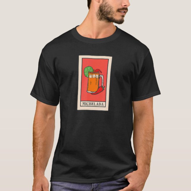 Michelada Tarot Card Stil Art Spicy Mexican Cockt T Shirt (Framsida)