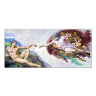 Michelangelo - Adams skapelse isolerad Fototryck