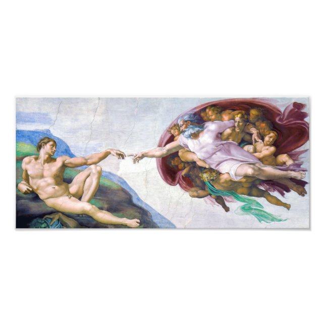Michelangelo - Adams skapelse isolerad Fototryck (Framsidan)