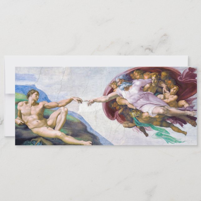 Michelangelo - Adams skapelse isolerad Inbjudningar (Framsida)