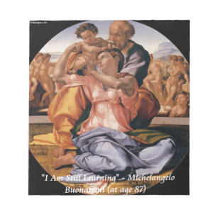 Michelangelo Art & Berömd "Learning"-citat Anteckningsblock