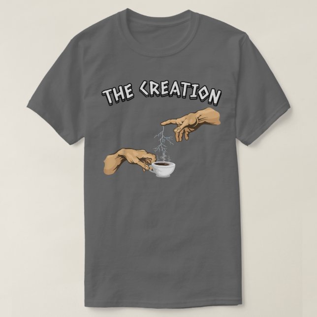 Michelangelo art parody's Creation of Coffee T Shirt (Design framsida)