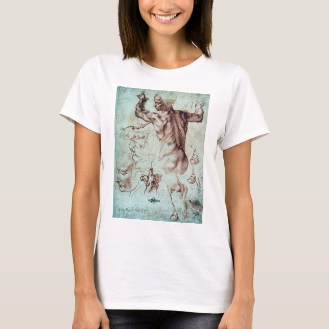 Michelangelo Buonarroti studier för libysk Sibyl T-shirt (Framsida)
