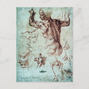 Michelangelo Buonarroti Studies for Libyan Sibyl Vykort