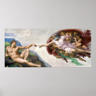 Michelangelo Buonarrotis Adams skapelse Poster