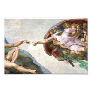 Michelangelo Buonarroti's The Creation of Adam (ci Fototryck