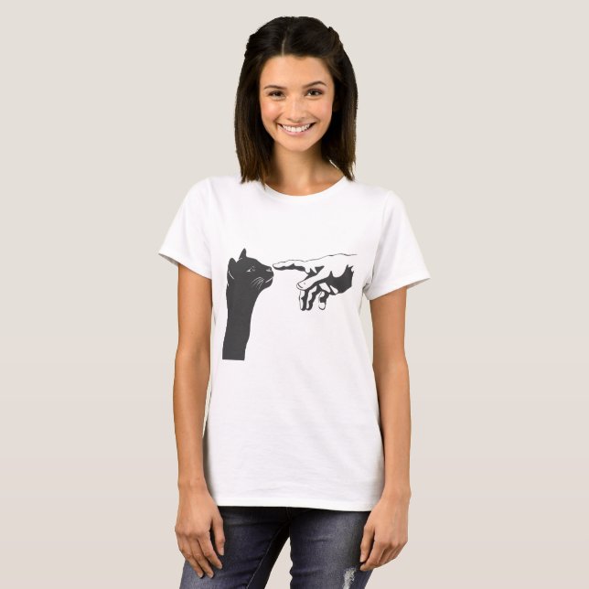 Michelangelo Cat - Välj bakgrund färg T Shirt (Hel framsida)