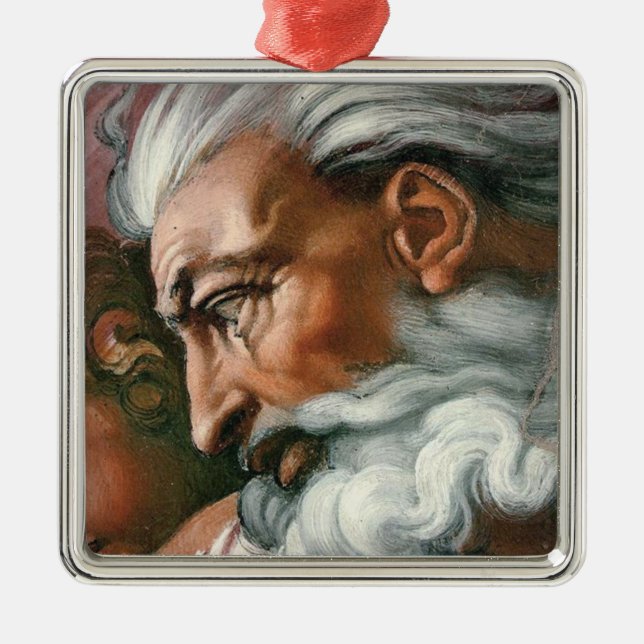 Michelangelo Creation Adam God Art Julgransprydnad Metall (Framsidan)