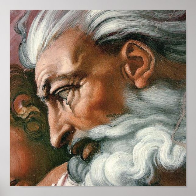 Michelangelo Creation Adam God Art Poster (Framsidan)
