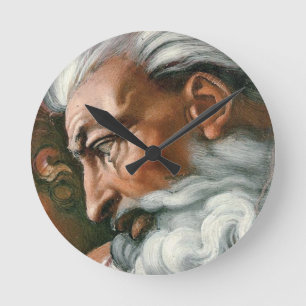 Michelangelo Creation Adam God Art Rund Klocka
