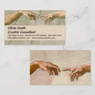 Michelangelo Creation Adam God Art Visitkort