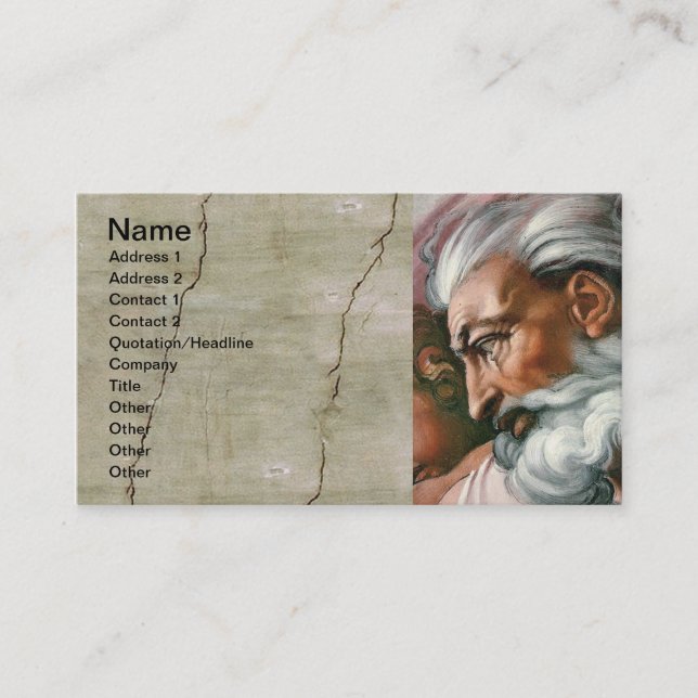 Michelangelo Creation Adam God Art Visitkort (Framsida)