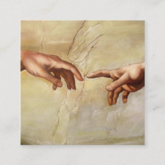 Michelangelo Creation av Adam Sistine Chapel Fyrkantigt Visitkort (Framsida)
