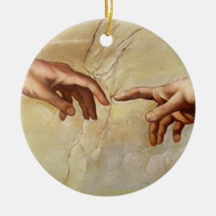 Michelangelo Creation av Adam Sistine Chapel Julgransprydnad Keramik