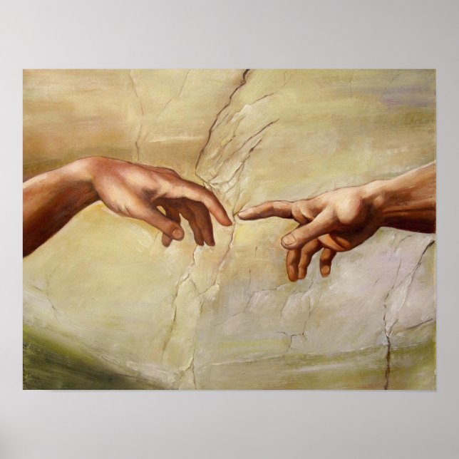 Michelangelo Creation av Adam Sistine Chapel Poster (Framsidan)
