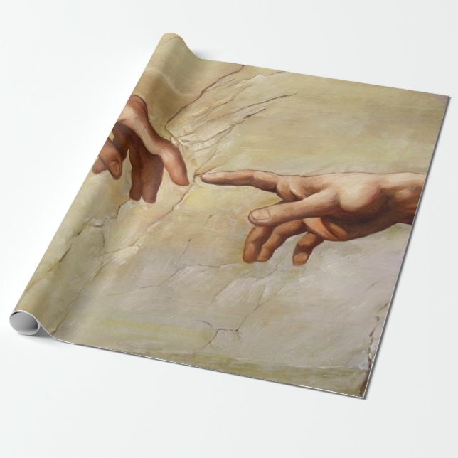 Michelangelo Creation av Adam Sistine Chapel Presentpapper (Utrullad)