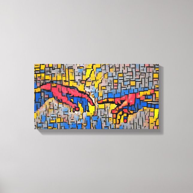 Michelangelo Creation of Adam Abstrakt & Colorful Canvastryck (Framsida)